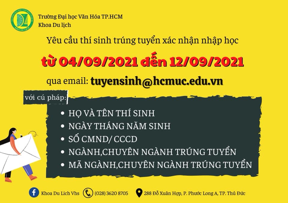 Thông báo thủ tục nhập học đối với thí sinh trúng tuyển bằng phương thức xét học bạ THPT đợt 1 năm học 2021-2025